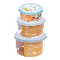 Bộ 3 hộp đựng thực phẩm tròn Inochi Hokkaido 750 1500 2500ml