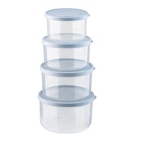 Bộ 4 hộp đựng thực phẩm nhựa tròn Inochi Hokkaido 500-1000-1500-2000ml