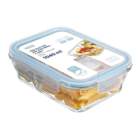Hộp thủy tinh chữ nhật 2 ngăn đựng thực phẩm Inochi Nikko 1040ml