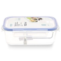 Hộp thủy tinh chữ nhật 3 ngăn đựng thực phẩm Inochi Nikko 1520ml
