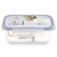 Hộp thủy tinh chữ nhật 3 ngăn đựng thực phẩm Inochi Nikko 1040ml