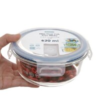 Hộp thủy tinh đựng thực phẩm tròn Inochi Nikko 620ml